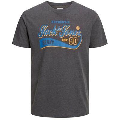 JACK & JONES Herren Jjelogo Tee Ss O-Neck 2 Col 23/24 Pls T-Shirts für Herren, Dark Grey Melange, 4XL Große Größen JACK & JONES Herren Jjelogo Tee Ss O-Neck 2 Col 23/24 Pls T-Shirts für Herren, Dark Grey Melange, 4XL Große Größen