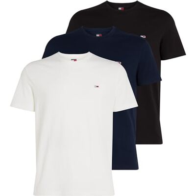 Tommy Jeans Herren TJM Xslim 3 Pack Tee Dm0dm21579 S/S T-Shirt, Multi (Ecru/Black/Dark Night Navy), XS EU Tommy Jeans Herren TJM Xslim 3 Pack Tee Dm0dm21579 S/S T-Shirt, Multi (Ecru/Black/Dark Night Navy), XS EU