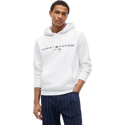 Tommy Hilfiger Herren Hoodie Tommy Logo mit Kapuze, Weiß (White), 3XL Tommy Hilfiger Herren Hoodie Tommy Logo mit Kapuze, Weiß (White), 3XL
