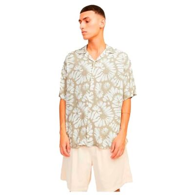 JACK & JONES Herren JORLUKE Party AOP Shirt SS BLK Kurzarmhemd 12251079,Fields of Rye,S JACK & JONES Herren JORLUKE Party AOP Shirt SS BLK Kurzarmhemd 12251079,Fields of Rye,S