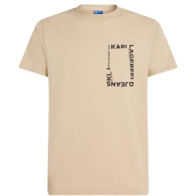 KARL LAGERFELD JEANS , Men's, Slim Short Sleeves Frame Logo Tee, Slim Fit, Pale Khaki, XL KARL LAGERFELD JEANS , Men's, Slim Short Sleeves Frame Logo Tee, Slim Fit, Pale Khaki, XL