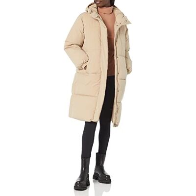 Amazon Essentials Damen Lange Oversize-Daunenjacke mit Kapuze (in Übergröße erhältlich), Bräunen, L Amazon Essentials Damen Lange Oversize-Daunenjacke mit Kapuze (in Übergröße erhältlich), Bräunen, L