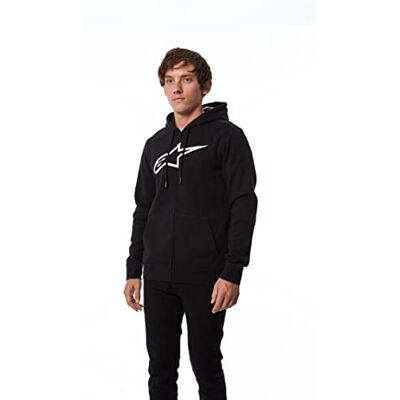Alpinestars Ageless Zip Hoodie V3 Kapuzenpullover für Herren Fleece Sweatshirt mit Kapuze Schwarz/Weiß L Alpinestars Ageless Zip Hoodie V3 Kapuzenpullover für Herren Fleece Sweatshirt mit Kapuze Schwarz/Weiß L
