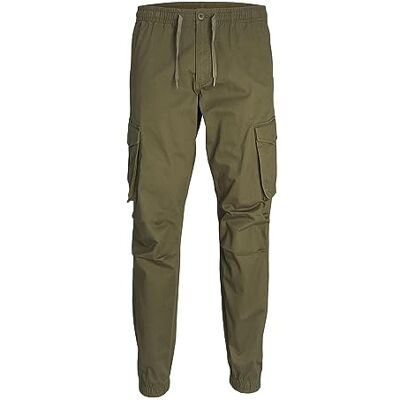 JACK & JONES Herren Cargohose JPSTKANE JJNOAH Cuffed -Relaxed Fit S M L XL XXL, Größe:XXL, Farbvariante:Olive Night 12242264 JACK & JONES Herren Cargohose JPSTKANE JJNOAH Cuffed -Relaxed Fit S M L XL XXL, Größe:XXL, Farbvariante:Olive Night 12242264