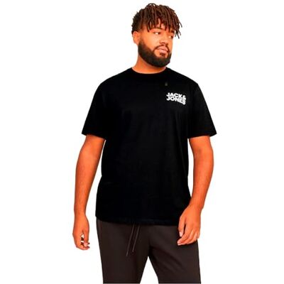 JACK&JONES PLUS Herren Jjecorp Logo Tee O-Neck Noos Pls T-Shirt, Black/Detail:small Print/Black, 5XL Große Größen EU JACK&JONES PLUS Herren Jjecorp Logo Tee O-Neck Noos Pls T-Shirt, Black/Detail:small Print/Black, 5XL Große Größen EU