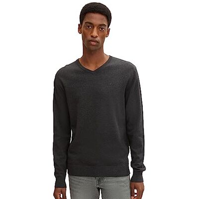 TOM TAILOR Herren Basic Strickpullover mit V-Ausschnitt TOM TAILOR Herren Basic Strickpullover mit V-Ausschnitt
