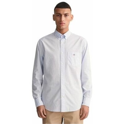 GANT Herren Reg Poplin Gingham Shirt Klassisches Hemd, Light Blue, XL EU GANT Herren Reg Poplin Gingham Shirt Klassisches Hemd, Light Blue, XL EU