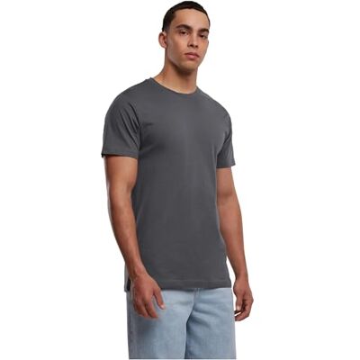 Build Your Brand Herren T-Shirt Round Neck, Männer Basic T-Shirt mit Rundhalsausschnit, Regular Fit, Baumwolle, Magnet, L Build Your Brand Herren T-Shirt Round Neck, Männer Basic T-Shirt mit Rundhalsausschnit, Regular Fit, Baumwolle, Magnet, L
