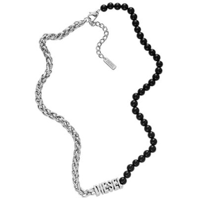 Diesel Herrenhalskette aus 2-farbigem Edelstahl mit Karabinerverschluss Diesel Herrenhalskette aus 2-farbigem Edelstahl mit Karabinerverschluss