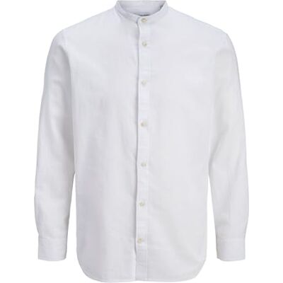 JACK & JONES Jjesummer Linen Blend Band Shirt L/S Sn JACK & JONES Jjesummer Linen Blend Band Shirt L/S Sn