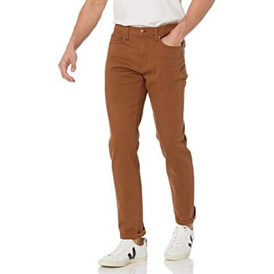 Amazon Essentials Herren Slim-Fit-Jeans Auslauffarben, Dunkles Khakibraun, 36W / 32L Amazon Essentials Herren Slim-Fit-Jeans Auslauffarben, Dunkles Khakibraun, 36W / 32L