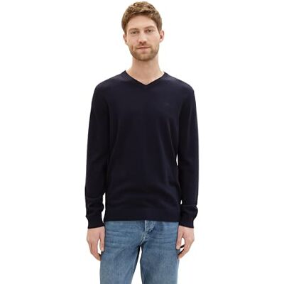 TOM TAILOR Herren 1038427 Pullover, 13160 Knitted Navy Melange, M EU TOM TAILOR Herren 1038427 Pullover, 13160 Knitted Navy Melange, M EU