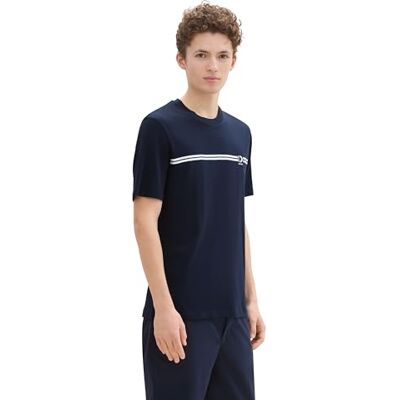 TOM TAILOR Denim Herren Basic T-Shirt mit Logo,10668 Sky Captain Blue, M TOM TAILOR Denim Herren Basic T-Shirt mit Logo,10668 Sky Captain Blue, M