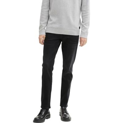 TOM TAILOR Herren Troy Slim Jeans mit Stretch, 10272 Mid Stone Black Black Denim, 36/32 TOM TAILOR Herren Troy Slim Jeans mit Stretch, 10272 Mid Stone Black Black Denim, 36/32
