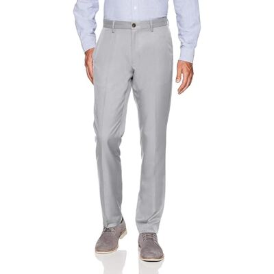 Amazon Essentials Herren Flatfront-Anzughose in schmaler Passform, Hellgrau, 33W / 34L Amazon Essentials Herren Flatfront-Anzughose in schmaler Passform, Hellgrau, 33W / 34L