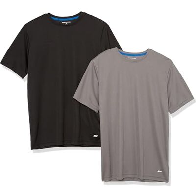 Amazon Essentials Herren Active Performance Tech T-Shirt (erhältlich in Big & Tall), 2er-Pack, Schwarz/Mittelgrau, XX-Large Amazon Essentials Herren Active Performance Tech T-Shirt (erhältlich in Big & Tall), 2er-Pack, Schwarz/Mittelgrau, XX-Large