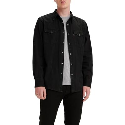 Levi's Herren Barstow Western Standard Hemd,Marble Black Denim Rinse,L Levi's Herren Barstow Western Standard Hemd,Marble Black Denim Rinse,L
