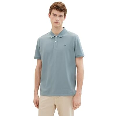 TOM TAILOR Herren Basic Piqué Poloshirt, 27475 Grey Mint, M TOM TAILOR Herren Basic Piqué Poloshirt, 27475 Grey Mint, M