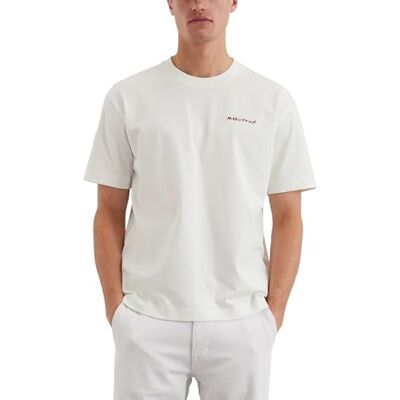 Marc O' Polo Herren T-Shirt aus Bio-Baumwolle Relaxed Fit, Cremefarben (Egg White), M Marc O' Polo Herren T-Shirt aus Bio-Baumwolle Relaxed Fit, Cremefarben (Egg White), M