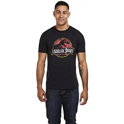 Jurassic Park Altes Logo T-Shirt für Herren, Schwarz, Medium Jurassic Park Altes Logo T-Shirt für Herren, Schwarz, Medium