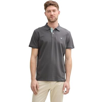 TOM TAILOR Herren 1027713 Piqué Poloshirt aus Baumwolle, 10307 Dark Shadow, M TOM TAILOR Herren 1027713 Piqué Poloshirt aus Baumwolle, 10307 Dark Shadow, M