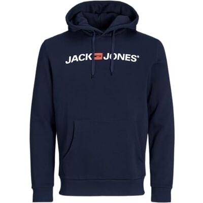 JACK & JONES Homme Jjecorp Logo Hood Noos Sweat Shirt Capuche, Bleu (Navy Blazer Detail: Reg Fit), XXL EU JACK & JONES Homme Jjecorp Logo Hood Noos Sweat Shirt Capuche, Bleu (Navy Blazer Detail: Reg Fit), XXL EU