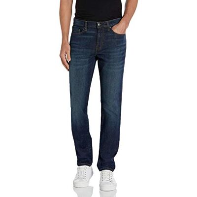 Amazon Essentials Herren Slim-Fit-Jeans – Comfort-Stretch-Straight Auslauffarben, Dunkelblau Vintage, 33W / 28L Amazon Essentials Herren Slim-Fit-Jeans – Comfort-Stretch-Straight Auslauffarben, Dunkelblau Vintage, 33W / 28L