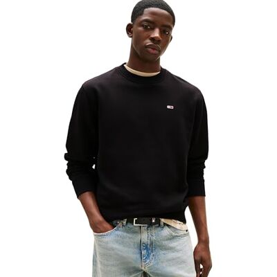 Tommy Jeans Herren TJM Reg Flag Crew Dm0dm20741 Pullover Sweatshirt, Black (Black), M EU Tommy Jeans Herren TJM Reg Flag Crew Dm0dm20741 Pullover Sweatshirt, Black (Black), M EU