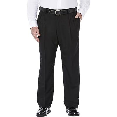 Haggar Cool 18 Herren-Hose, versteckt, erweiterbar, Taillenfalten, Normale und große Größen, Schwarz, 38W / 29L Haggar Cool 18 Herren-Hose, versteckt, erweiterbar, Taillenfalten, Normale und große Größen, Schwarz, 38W / 29L