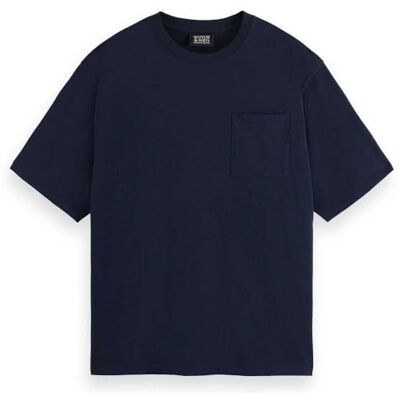 Scotch & Soda Men's Core-3 Crosses Loose Fit Pocket T-Shirt, Night, M Scotch & Soda Men's Core-3 Crosses Loose Fit Pocket T-Shirt, Night, M