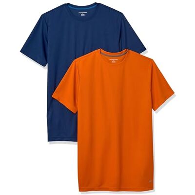 Amazon Essentials Herren Active Performance Tech T-Shirt (erhältlich in Big & Tall), 2er-Pack, Orange/Marineblau, XS Amazon Essentials Herren Active Performance Tech T-Shirt (erhältlich in Big & Tall), 2er-Pack, Orange/Marineblau, XS