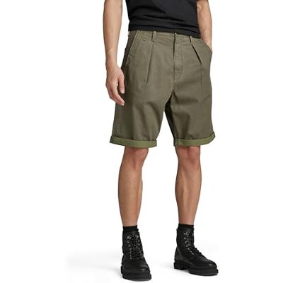 G-STAR RAW Herren Pleated Chino Shorts, Mehrfarben (sage/Shadow Olive D24544-D519-G303), 32 G-STAR RAW Herren Pleated Chino Shorts, Mehrfarben (sage/Shadow Olive D24544-D519-G303), 32