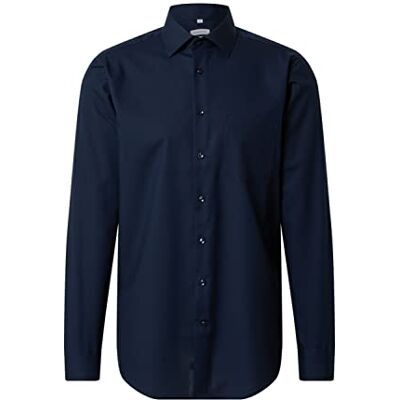 Seidensticker Herren Mens Regular Longsleeve Cotton Business Shirt, Dunkelblau, 42 EU Seidensticker Herren Mens Regular Longsleeve Cotton Business Shirt, Dunkelblau, 42 EU