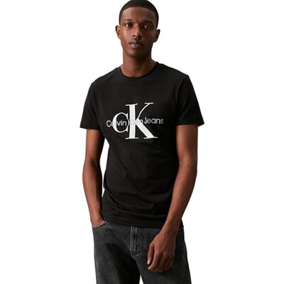 Calvin Herren T-Shirt Kurzarm Core Monologo Slim Fit, Schwarz (Ck Black), 3XL Calvin Herren T-Shirt Kurzarm Core Monologo Slim Fit, Schwarz (Ck Black), 3XL