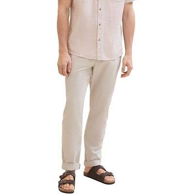 TOM TAILOR Herren Regular Fit Chino Leinen Hose, 31235 Caramel Beige Chambray, 27/32 TOM TAILOR Herren Regular Fit Chino Leinen Hose, 31235 Caramel Beige Chambray, 27/32