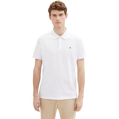 TOM TAILOR Herren Basic Piqué Poloshirt, 20000 White, M TOM TAILOR Herren Basic Piqué Poloshirt, 20000 White, M