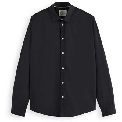 Scotch & Soda Herren Poplin Shirt, Black, M Scotch & Soda Herren Poplin Shirt, Black, M