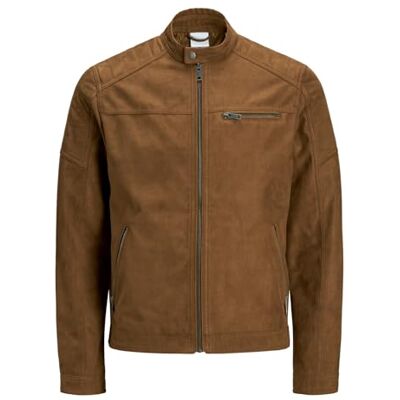 JACK & JONES Kunstlederjacke Herren,Beige (Cognac/Fake Suede),XL JACK & JONES Kunstlederjacke Herren,Beige (Cognac/Fake Suede),XL