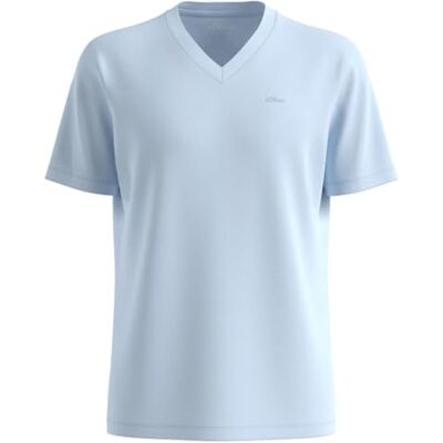 s.Oliver Herren T-Shirt – V-Ausschnitt, Regular Fit, Baumwolljersey, Logo-Detail s.Oliver Herren T-Shirt – V-Ausschnitt, Regular Fit, Baumwolljersey, Logo-Detail