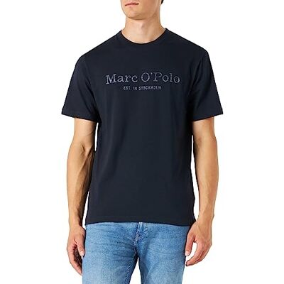 Marc O' Polo Marc OߴPolo Herren T-Shirt aus Bio-Baumwolle mit Rundhalsausschnitt, Blau (Dark Navy), XS Marc O' Polo Marc OߴPolo Herren T-Shirt aus Bio-Baumwolle mit Rundhalsausschnitt, Blau (Dark Navy), XS