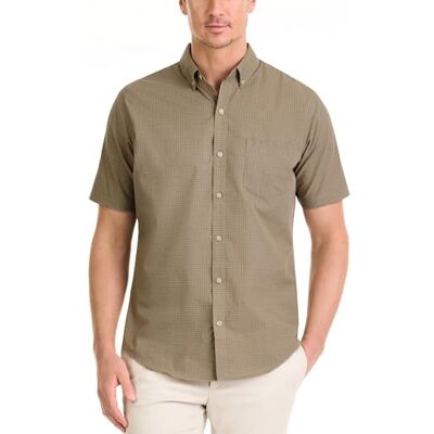 Van Heusen Herren Knitterfreies Kurzarmhemd mit Knopfleiste, Schmale Passform, Kein Einklemmen, Bequemer Stretchstoff Button Down Hemd, Aluminum, XL Van Heusen Herren Knitterfreies Kurzarmhemd mit Knopfleiste, Schmale Passform, Kein Einklemmen, Bequemer Stretchstoff Button Down Hemd, Aluminum, XL