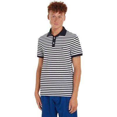 Tommy Hilfiger Herren Poloshirt Kurzarm 1985 Slim Fit, Blau (Desert Sky/White), XL Tommy Hilfiger Herren Poloshirt Kurzarm 1985 Slim Fit, Blau (Desert Sky/White), XL