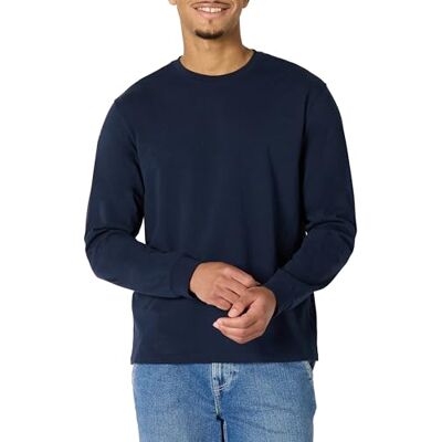 Amazon Essentials Herren Schweres, langärmeliges T-Shirt mit lockerer Passform, Marineblau, XL Amazon Essentials Herren Schweres, langärmeliges T-Shirt mit lockerer Passform, Marineblau, XL