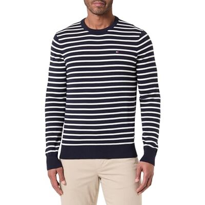 Tommy Hilfiger Herren Pullover Essential Cotton mit Rundhalsausschnitt, Mehrfarbig (Desert Sky/Ivory), XXXL Tommy Hilfiger Herren Pullover Essential Cotton mit Rundhalsausschnitt, Mehrfarbig (Desert Sky/Ivory), XXXL