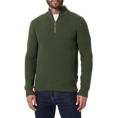 Replay Herren Pullover mit Reißverschluss, Dark Olive 238 (Braun), XL Replay Herren Pullover mit Reißverschluss, Dark Olive 238 (Braun), XL