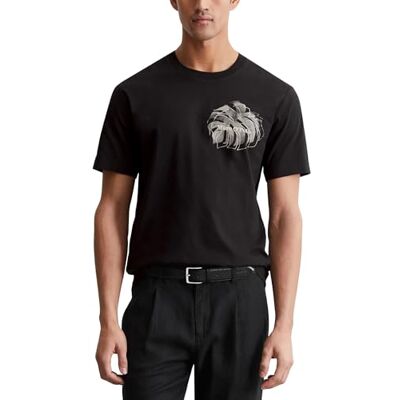 Marc O' Polo Herren T-Shirt mit floralem Print Regular Fit, Schwarz (Black), XS Marc O' Polo Herren T-Shirt mit floralem Print Regular Fit, Schwarz (Black), XS