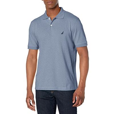 Nautica Herren Poloshirt mit kurzen Ärmeln, Klassische Passform Polohemd, Deep Anchor meliert, L Nautica Herren Poloshirt mit kurzen Ärmeln, Klassische Passform Polohemd, Deep Anchor meliert, L