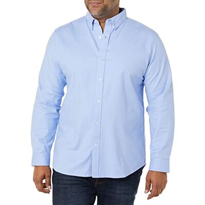 Amazon Essentials Herren Langarm-Hemd aus Stretch-Oxford mit schmaler Passform, Puderblau, M Amazon Essentials Herren Langarm-Hemd aus Stretch-Oxford mit schmaler Passform, Puderblau, M