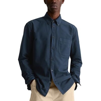 Marc O' Polo Marc OߴPolo Denim Herren Hemd aus Bio-Baumwolle Regular Fit, Blau (Navy Teal), L Marc O' Polo Marc OߴPolo Denim Herren Hemd aus Bio-Baumwolle Regular Fit, Blau (Navy Teal), L