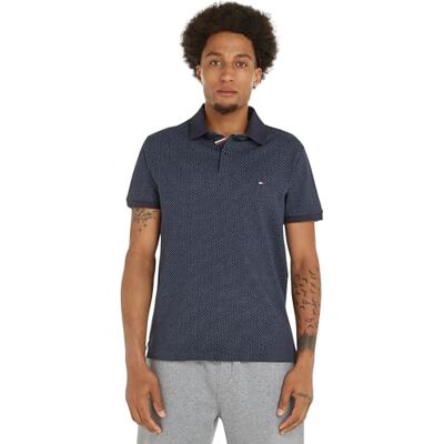Tommy Hilfiger Herren Poloshirt Kurzarm Slim Fit, Blau (Desert Sky), S Tommy Hilfiger Herren Poloshirt Kurzarm Slim Fit, Blau (Desert Sky), S